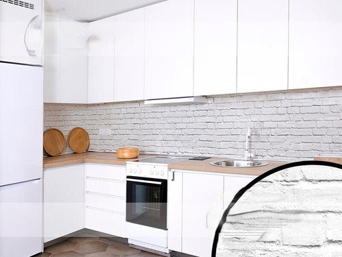 Кухонный фартук Кирпич белый (Ф-288) 3000х600 мм