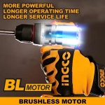 Аккумуляторный бесщеточный шуруповерт INGCO CDLI205582 INDUSTRIAL 20 В 55 Нм 22+1