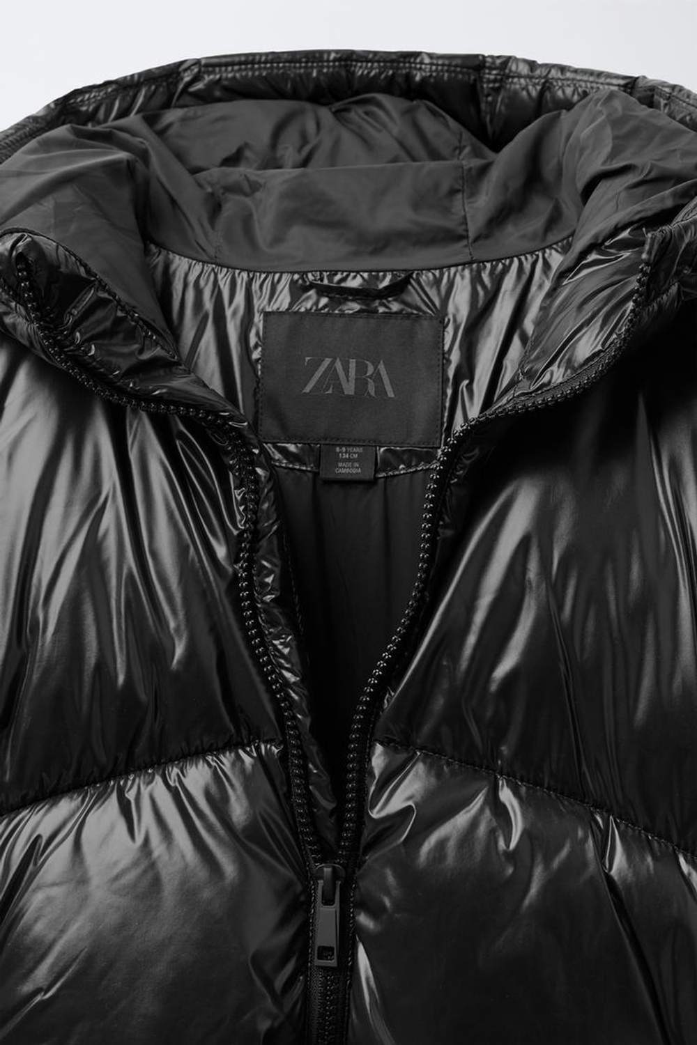 ZARA КУРТКА С КАПЮШОНОМ WATER REPELLENT, ЧЕРНЫЙ
