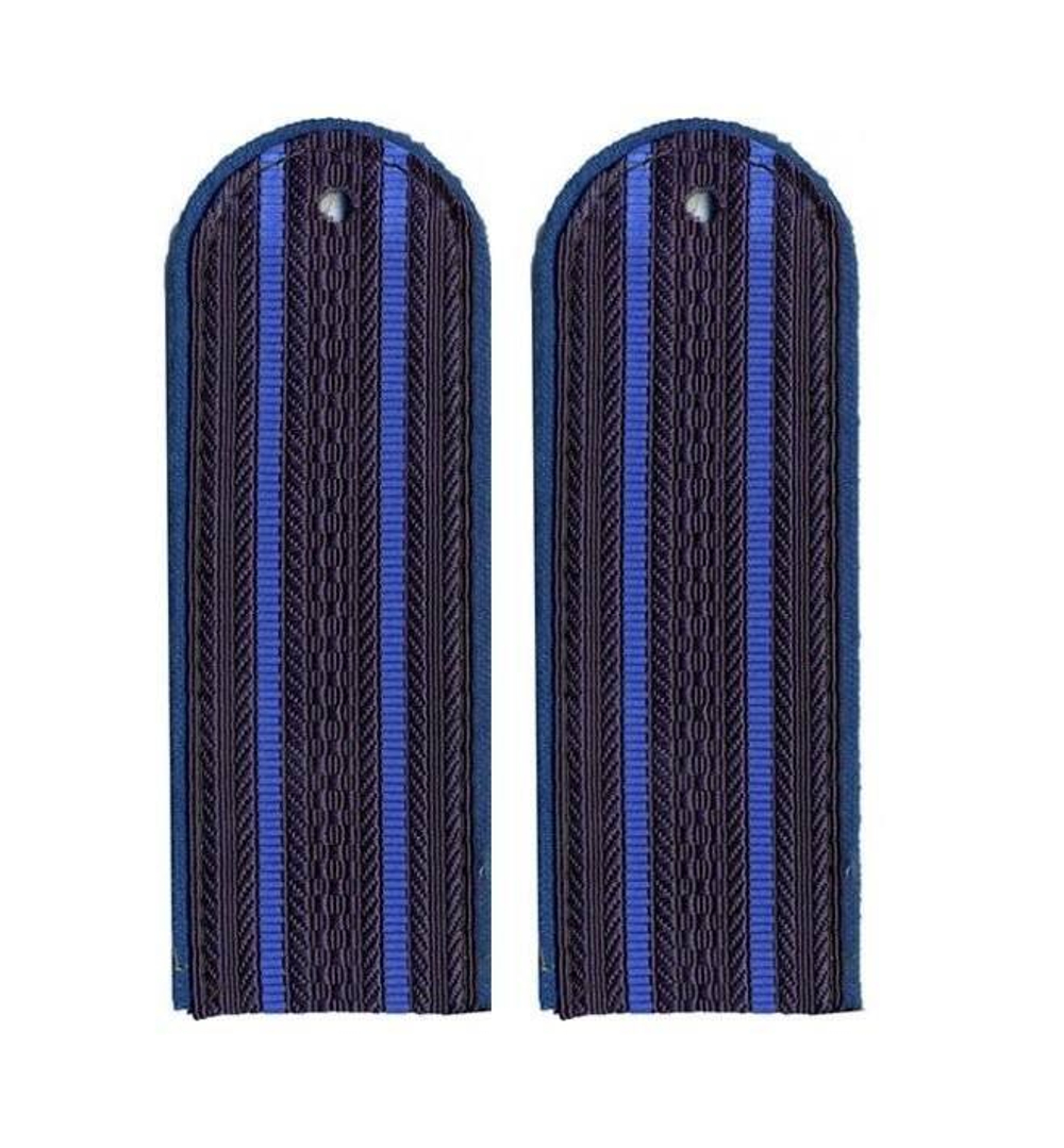 Погоны Юстиция темно-синие 2 васильковых просвета