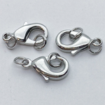 Замок-карабин, цвет серебро, размер 15 мм, цена за 1 ш