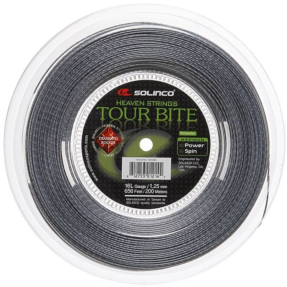 Теннисные струны Solinco Tour Bite Diamond Rough (200 m) - серый
