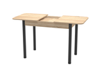 Стол Беседа раздвижной В1, ЛДСП (980*580*300) Дуб Вотан, КРОМКА: дуб вотан / черный/ЛДСП Бодега тем