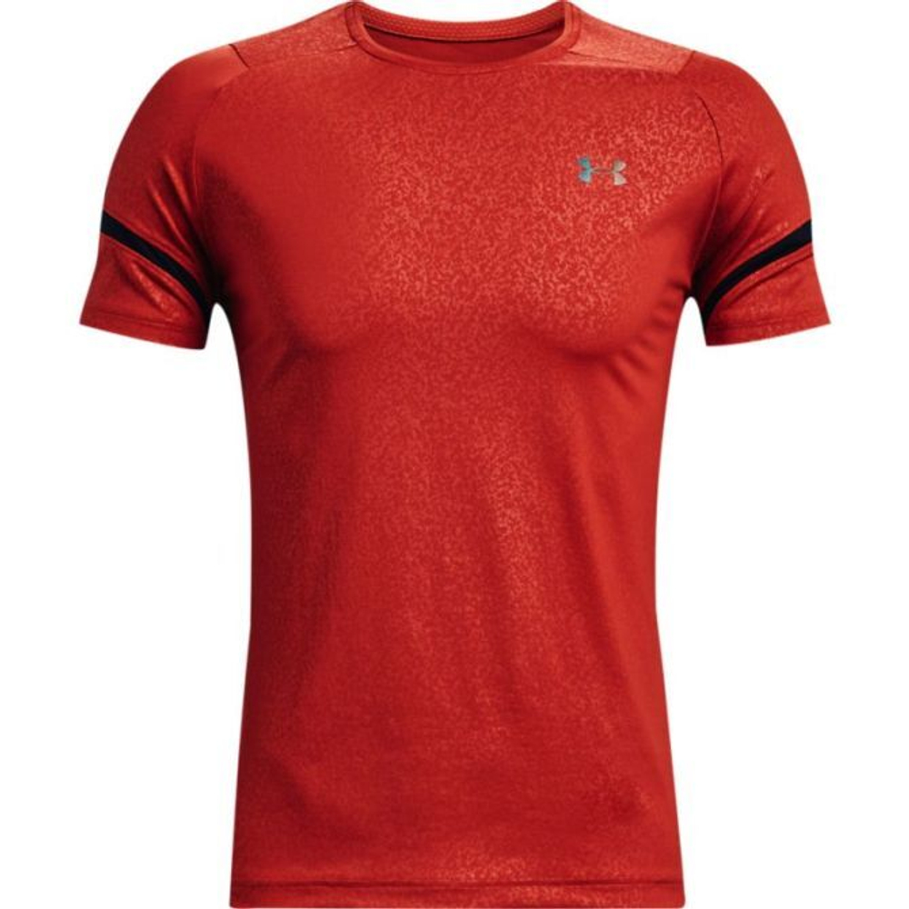 Мужская теннисная футболка Under Armour Men's UA RUSH HeatGear 2.0 Emboss Short Sleeve - radiant red/black