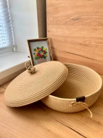 Корзинка плетёная для хранения с крышкой