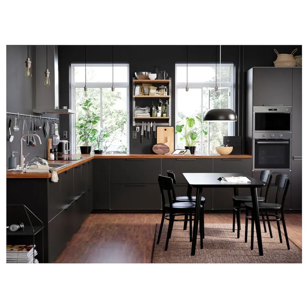 Стул деревянный - IKEA IDOLF, 80х42х47 см, черный, ИДОЛЬФ ИКЕА