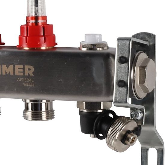 Коллектор Rommer 1"x3/4" на 3 контура с расходомерами и запорными клапанами RMS-1201-000003