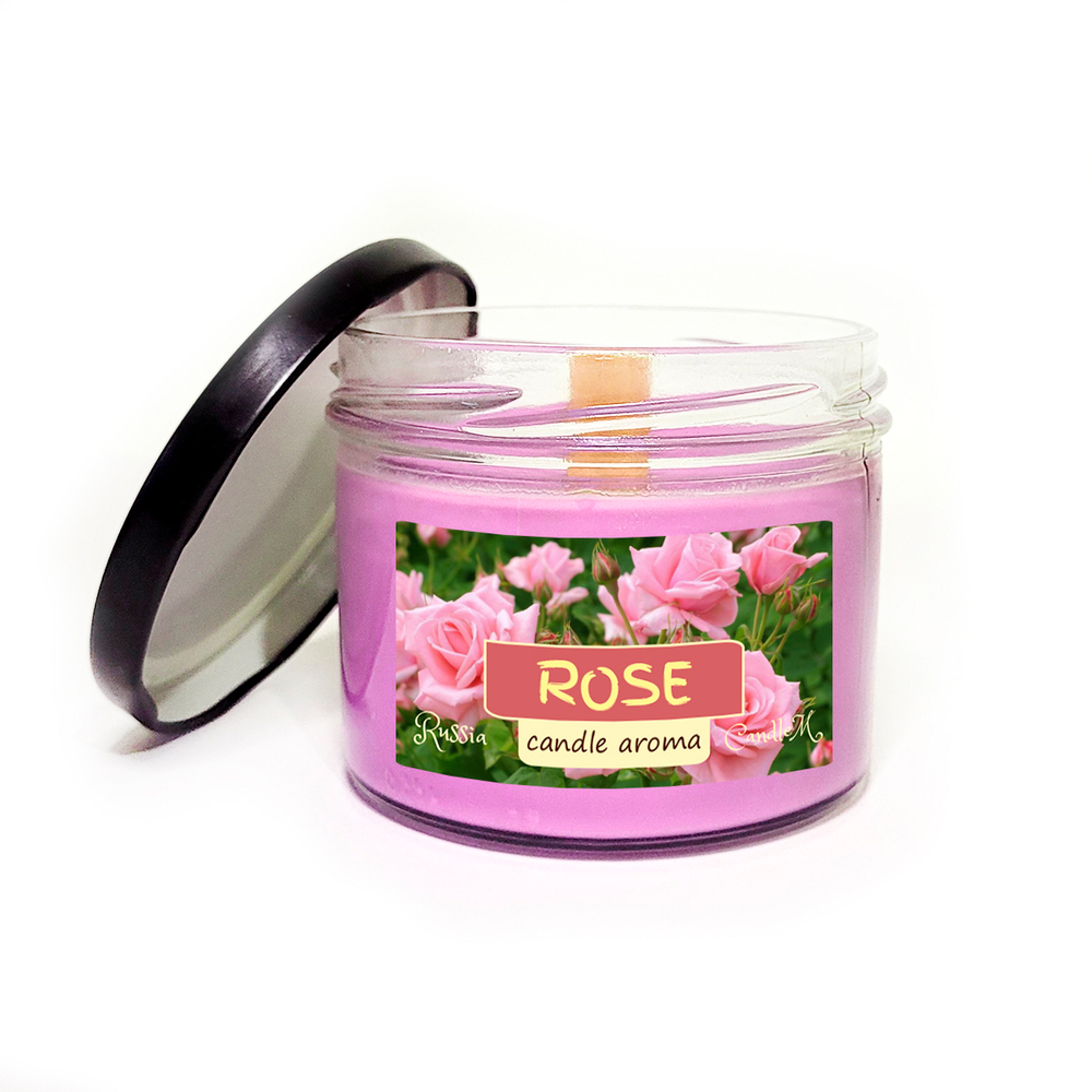 Свеча розовая / аромат Роза / 120 мл
