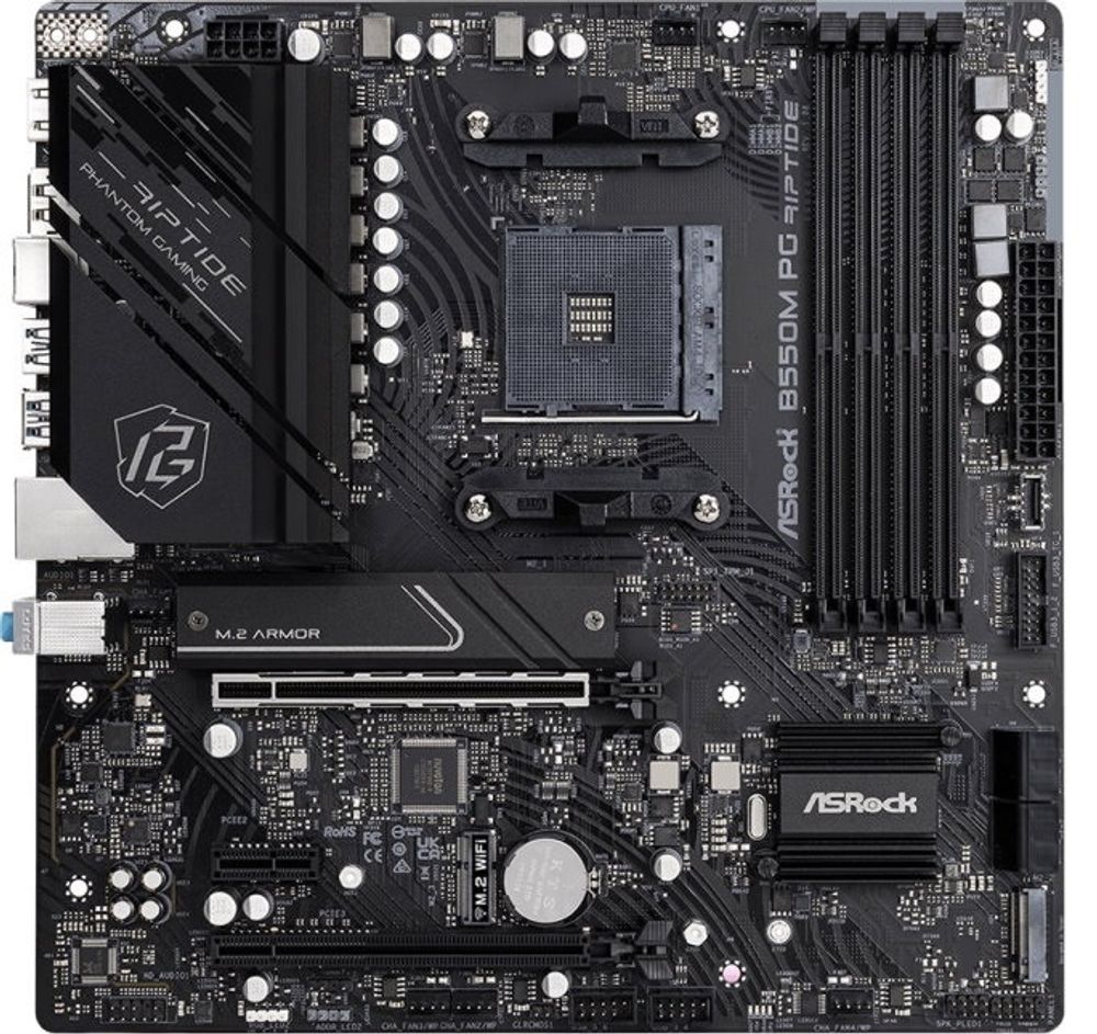 МАТЕРИНСКАЯ ПЛАТА ASROCK B550M PG RIPTIDE (4710483936364) AM4 B550 4XDDR4 3200/4733(OC)+ 4XSATA3 2XM.2 RAID 1XHDMI 1ХDP 2XPCI-EX16 1XPCI-E