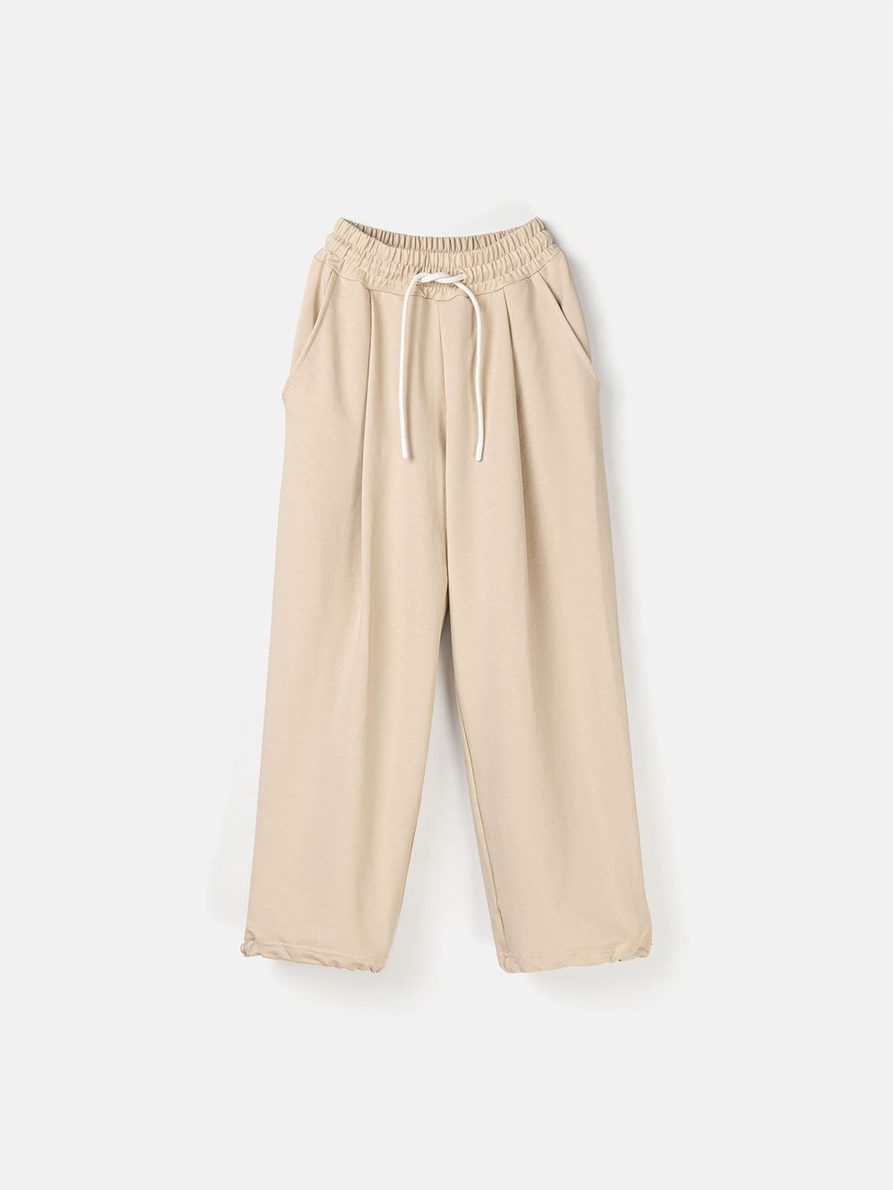 Джоггеры оверсайз облегченные "Крем-брюле" с карманами 7+