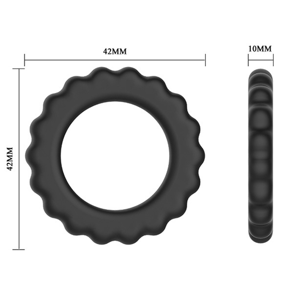 Эрекционное кольцо 4,2см с крупными ребрышками Baile Titan BI-210145