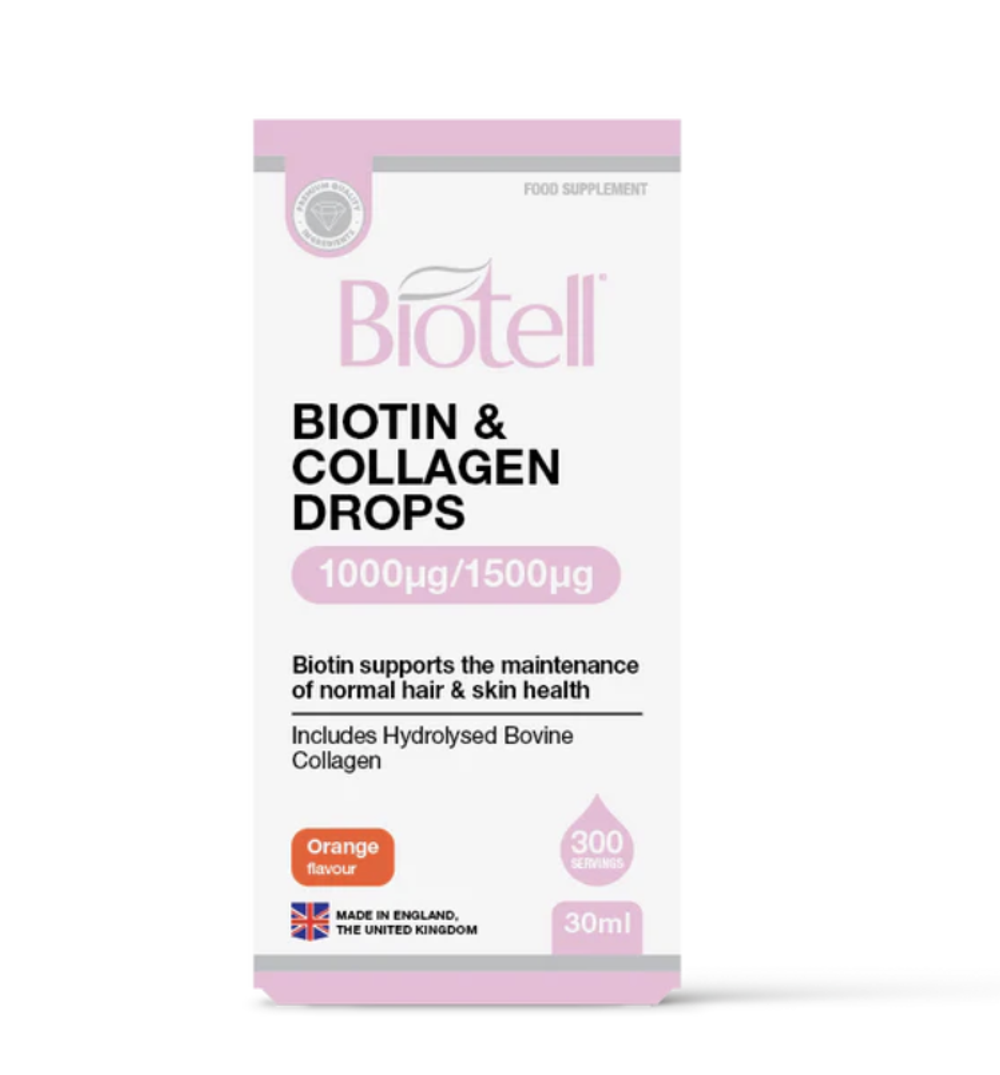 BioTell - Liquid Ionic Biotin + Collagen Drops 1000/1500 per serving, 30 ml