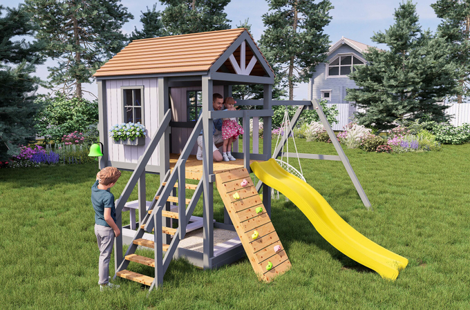 Детский домик с качелями "Прованс-2"