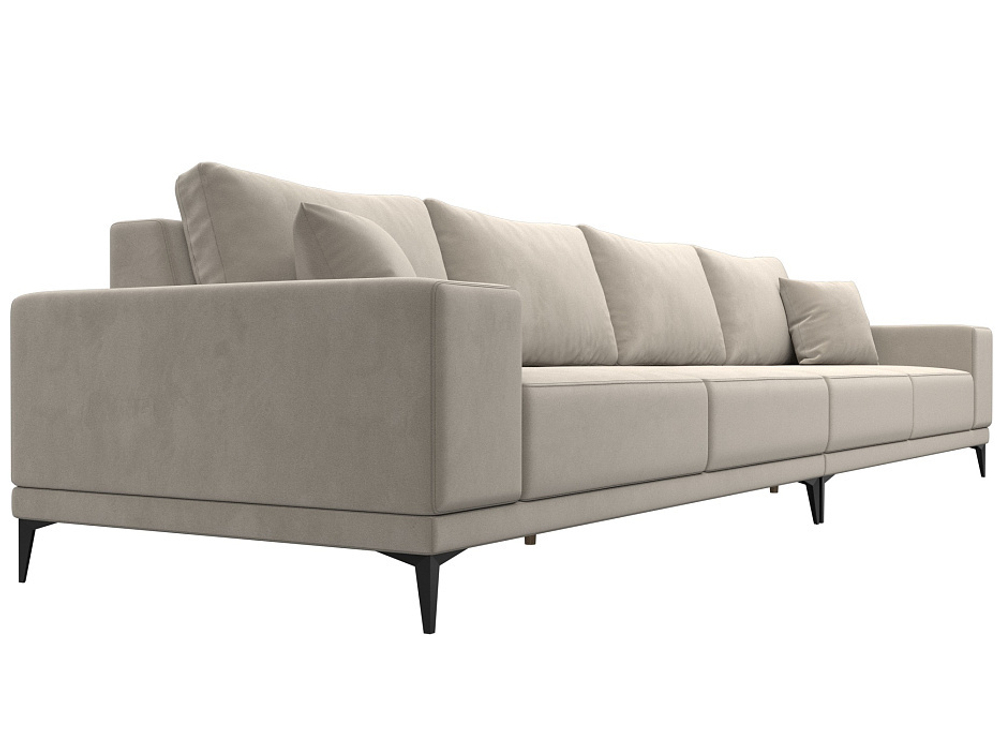 Диван прямой Льюес Лонг, Бежевый, Микровельвет, 122389