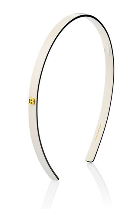 Balmain Hair Couture Ободок из ацетата бело-черный Acetate Headband White/Black Shell Small