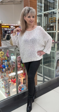 Белый итальянский меланжевый джемпер