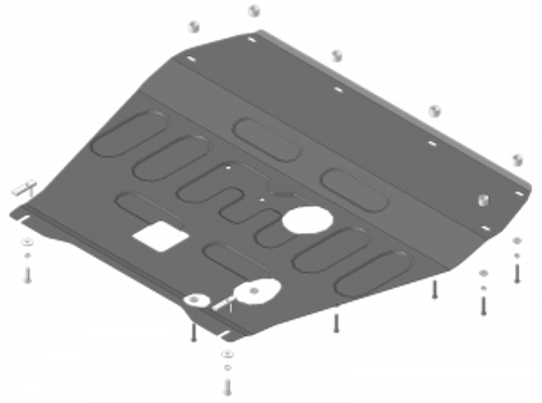 Защита усиленная 2 мм Д,КПП Hyundai i40 c 2011г.  MOTODOR.70902