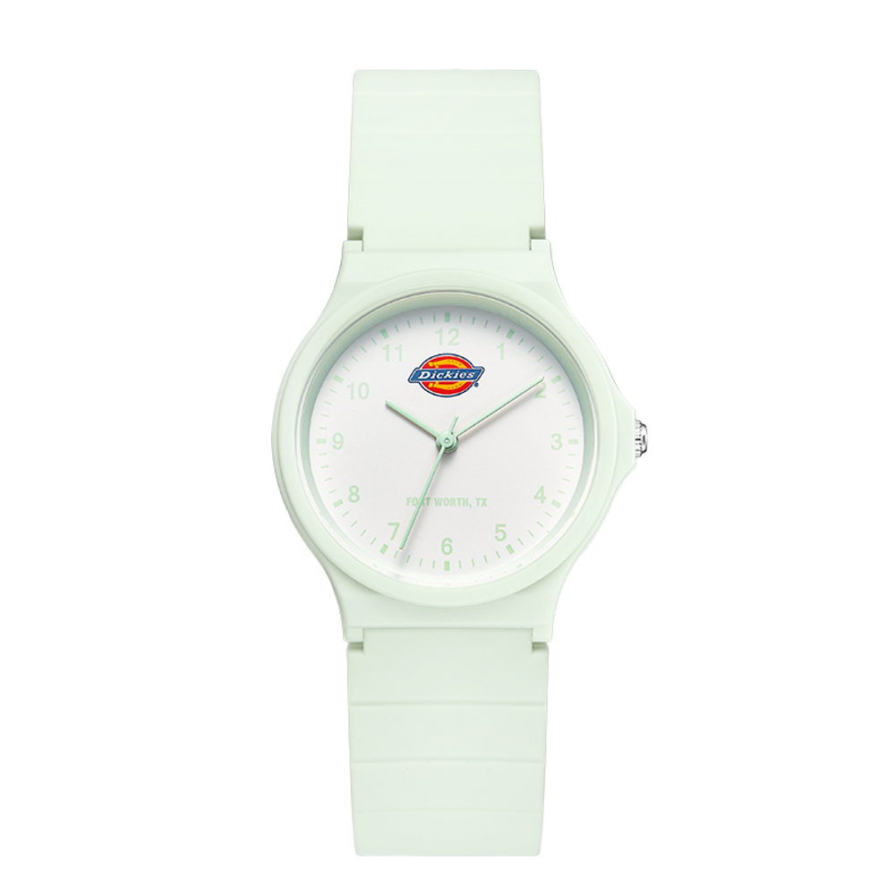 Dickies Wrist Watch Quartz Movement Rubber Band Strap White Dial Women"s Watch