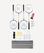 Набор для бадминтона Family set 216, 4 ракетки, 3 волана, синий/зеленый