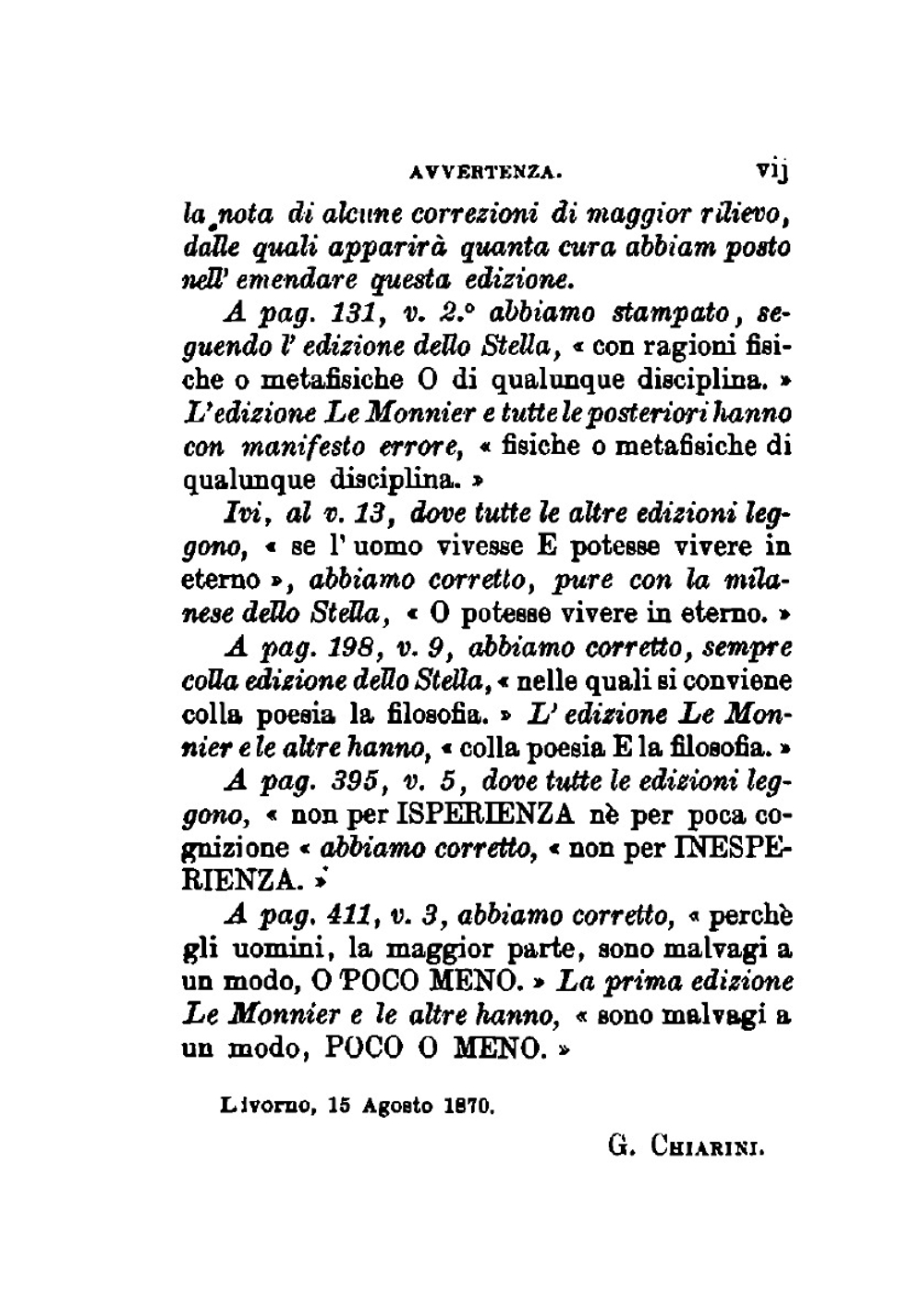 Le Operette Morali Di Giacomo Leopardi. Cin La Prefazione Di Pietro Giordani Edizione Accresciuta E Corretta Da G. Chiarini | G. Leopardi