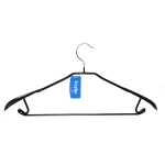 Плечики металлические антискользящие с полимерным покрытием «ДОМания», цвет черный, 44см (лейбл)✦