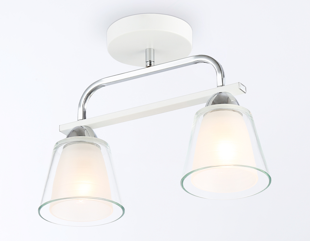 TR303229/2 WH/CH/CL/FR белый/хром/прозрачный/белый матовый E27*2 max 60W 340*120*250