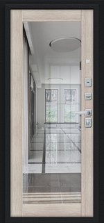 Флэш МФ/BChrome Букле черное/Cappuccino Melinga 205*96 правое