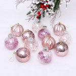 Набор шаров 8 см "Волшебство"-в наборе 12шт. Розовое золото