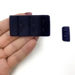 Застежка с крючками темно-синяя 2 ряда (цв. 061), 28*55 мм