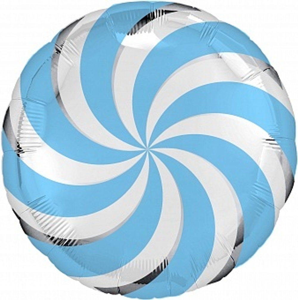 Р 18" Круг Леденец конфета карамель Голубой