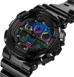 Японские наручные часы Casio G-SHOCK GA-100RGB-1A с хронографом