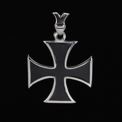 Кулон Мальтийский крест Чёрный литой 3х3 см