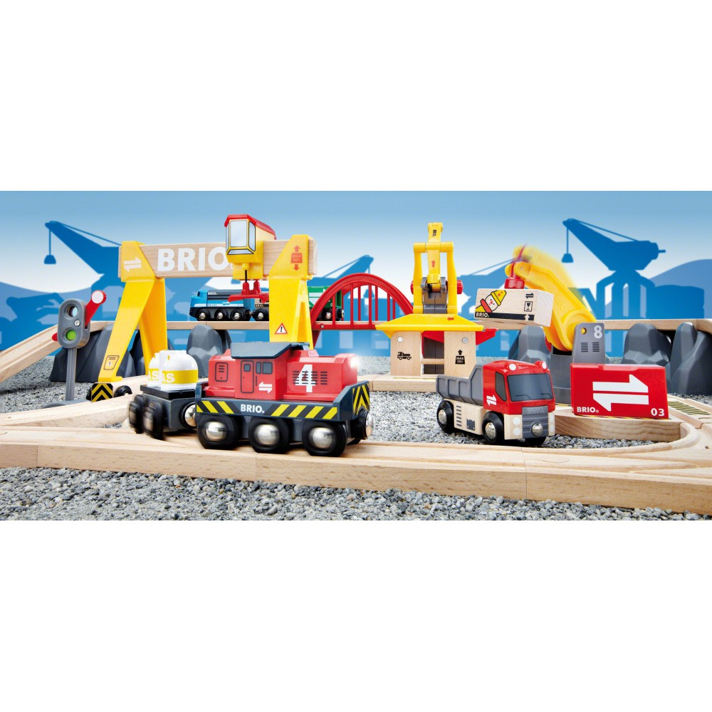 Brio Kolejka - Набор деревянной железной дороги Cargo Deluxe 33097