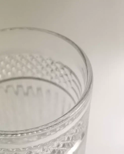 ZARA HOME СТАКАН ИЗ СТЕКЛА С РЕЛЬЕФНЫМ УЗОРОМ, ПРОЗРАЧНЫЙ