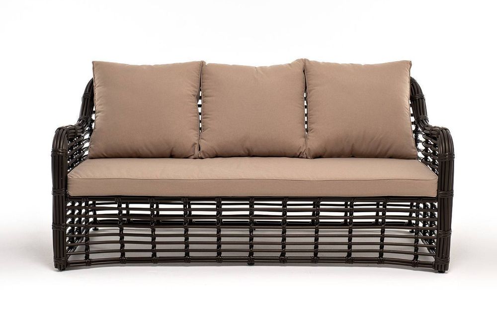 "Ницца" диван из искусственного ротанга трехместный, цвет бронзовый