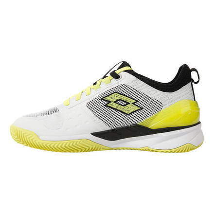 Женские Кроссовки теннисные Lotto Mirage 200 Clay W - all white/yellow neon/all black