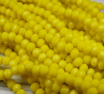 БН005НН34 Хрустальные бусины "рондель", цвет: желтый непрозрачный, 3х4 мм, кол-во: 95-100 шт.