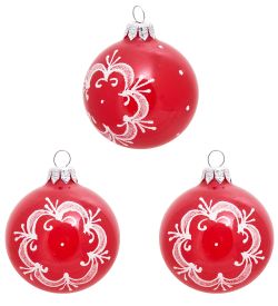 Элита НФШ-1378/1 Набор ел.украшений Шар 3шт «Снежинка» 65 мм