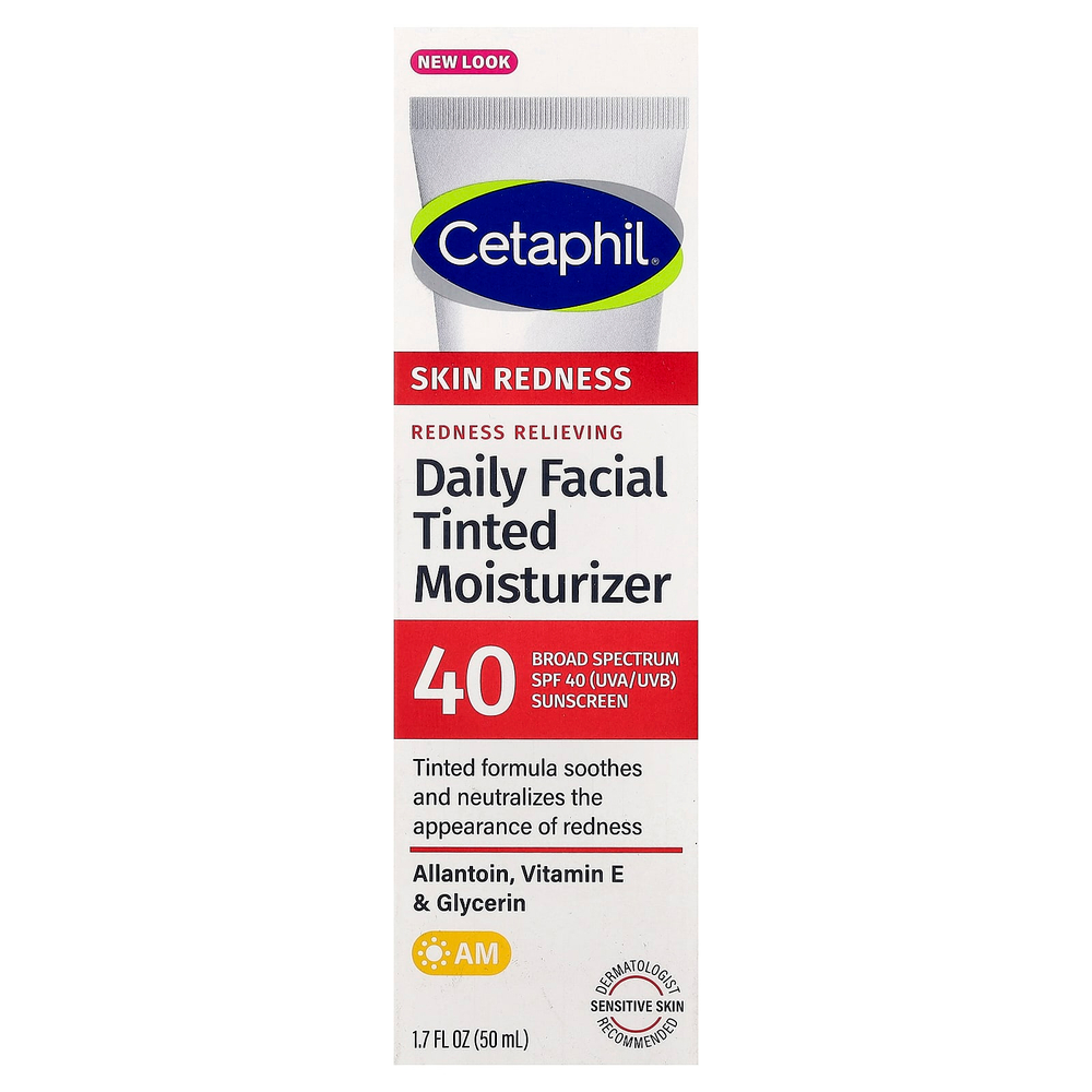 Cetaphil, дневной увлажняющий крем для лица, снятие покраснений, SPF 40, 50 мл (1,7 жидк. унции)