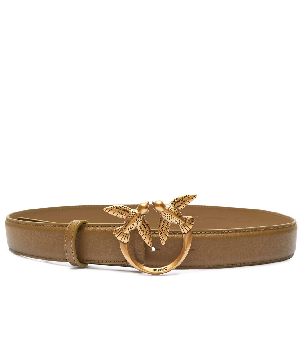 Кожаный ремень Pinko - бежевый(100125 A0F1)