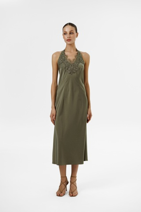 Платье-комбинация из атласа