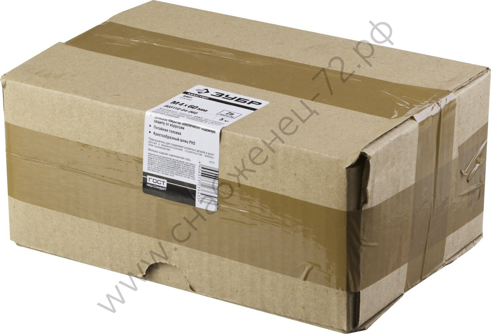 ЗУБР DIN 965 кл. пр. 4.8, M4 x 60 мм, винт с потайной головкой, цинк, 5 кг (303110-04-060)