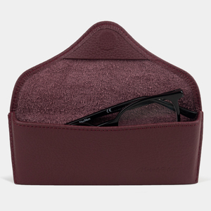 Футляр для очков Vision из кожи теленка, бордового цвета