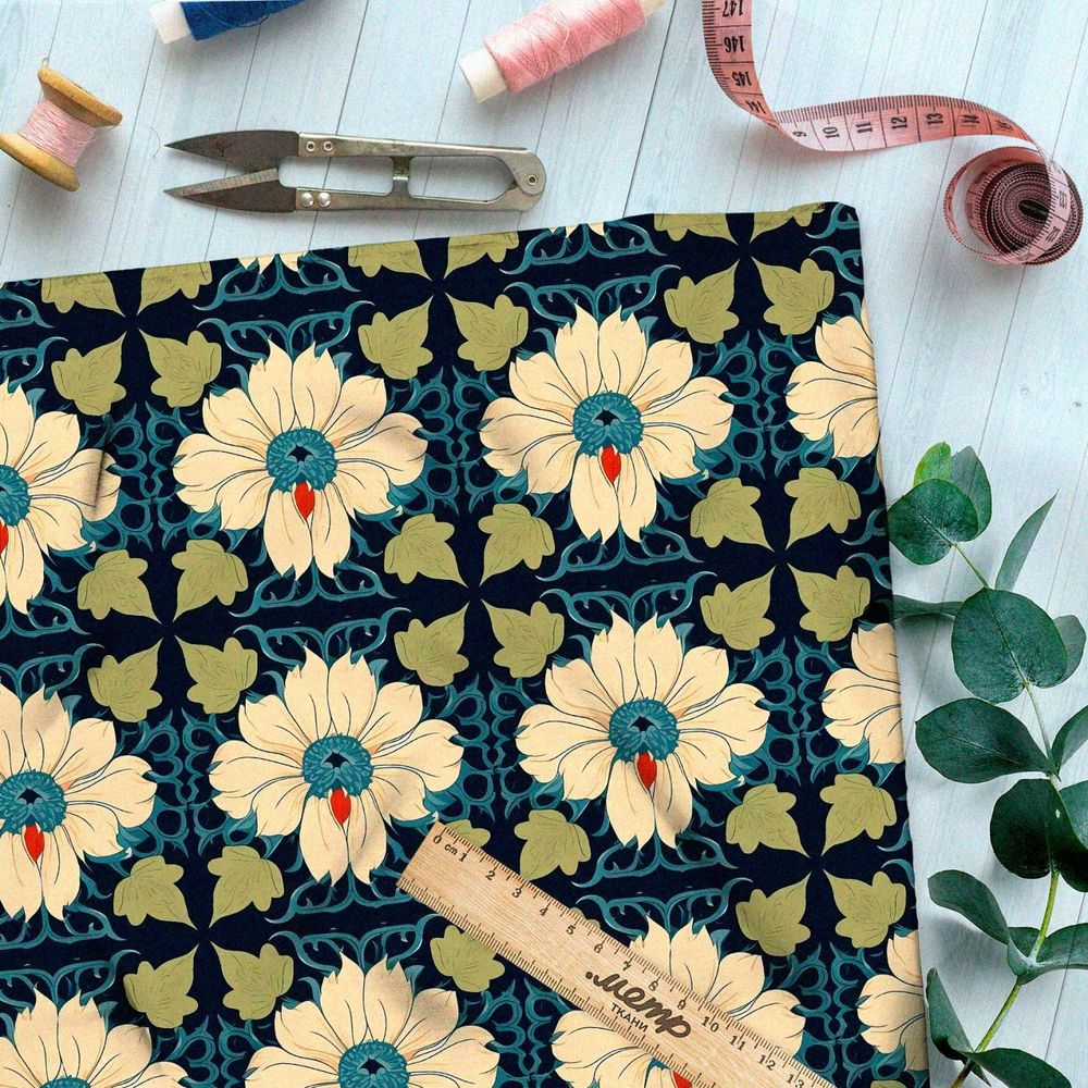 Ткань премиум мембрана флорал феерия