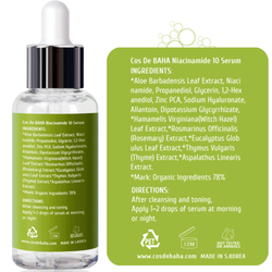 Cos De BAHA Сыворотка противовоспалительная для жирной кожи - Niacinamide 10 serum, 60 мл