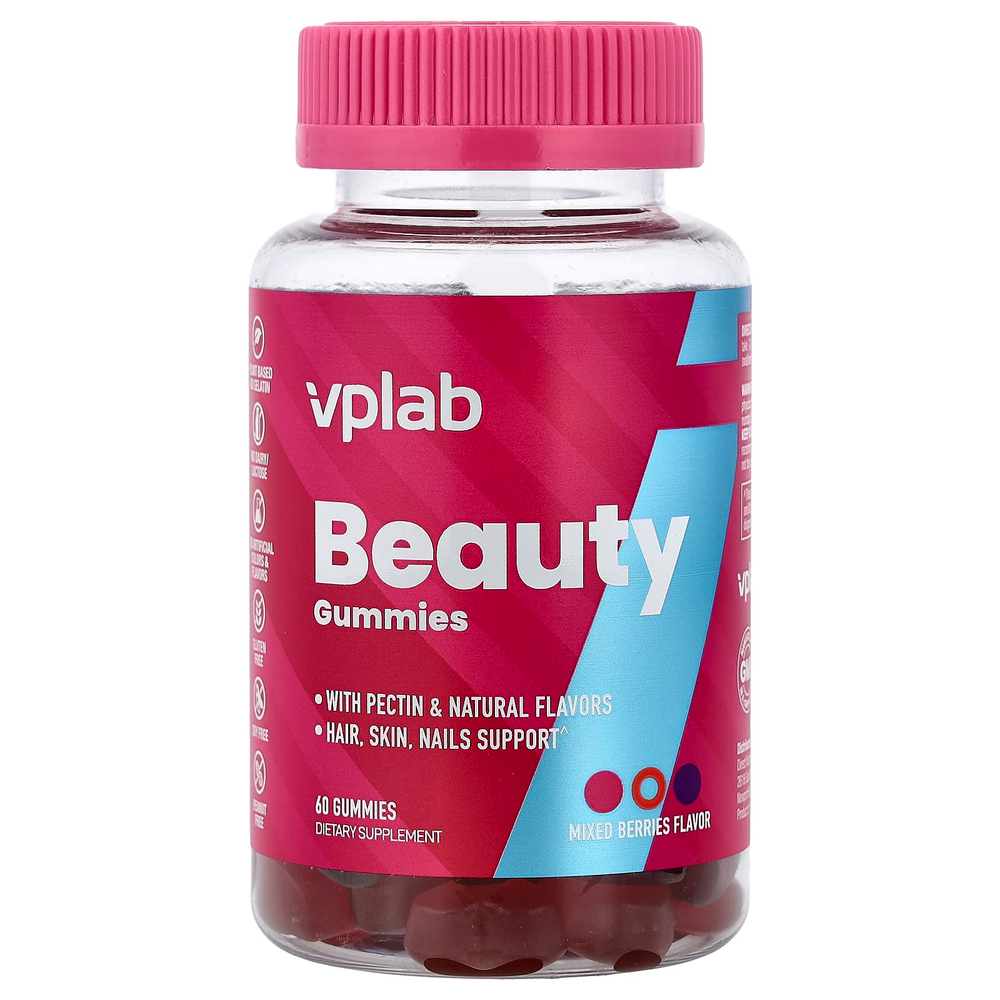 VPLab , Beauty Gummies, ягодное ассорти, 60 жевательных таблеток