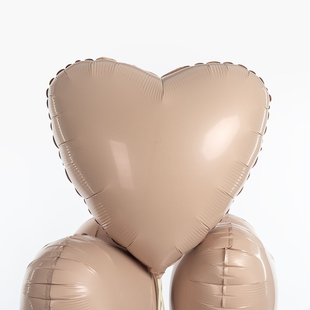 Ag Шар Сердце 19''/46 см, Мистик Кремовый сатин (БГ-15) (2) 