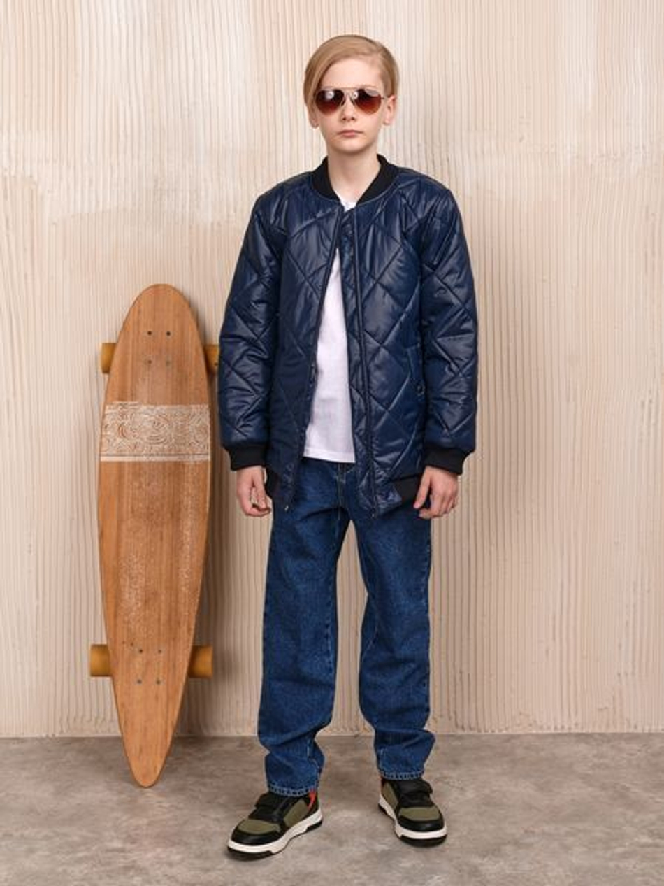 Бомбер демисезонный для мальчика "Тренд" синий