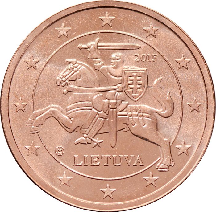 2 евроцента 2015 Литва (2 euro cent)