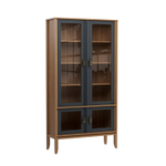 Шкаф для посуды «Бридж» широкий с 4-мя стеклянными дверями браун/серый 7012